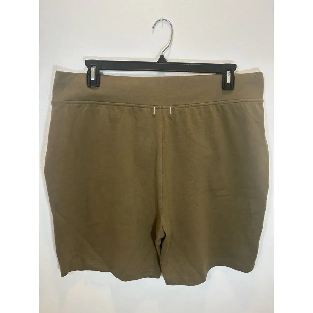 Alternative Men's XL Cotton Drawstring Lounge Casual Relax Shorts Olive